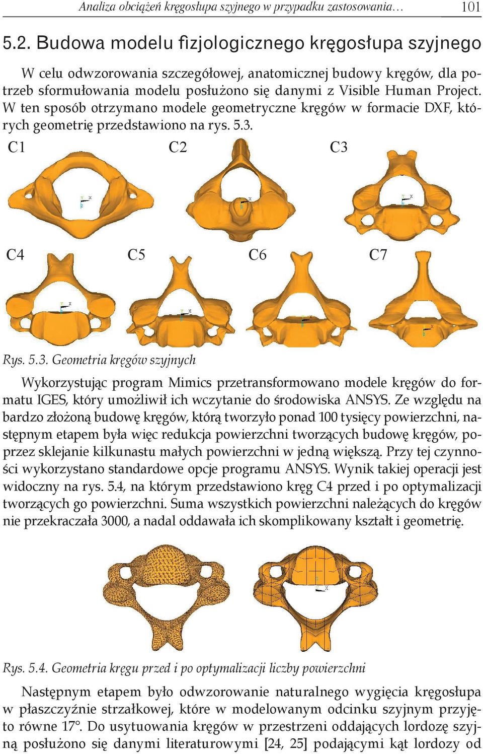 W ten sposób otrzymano modele geometryczne kręgów w formacie DXF, których geometrię przedstawiono na rys. 5.3.