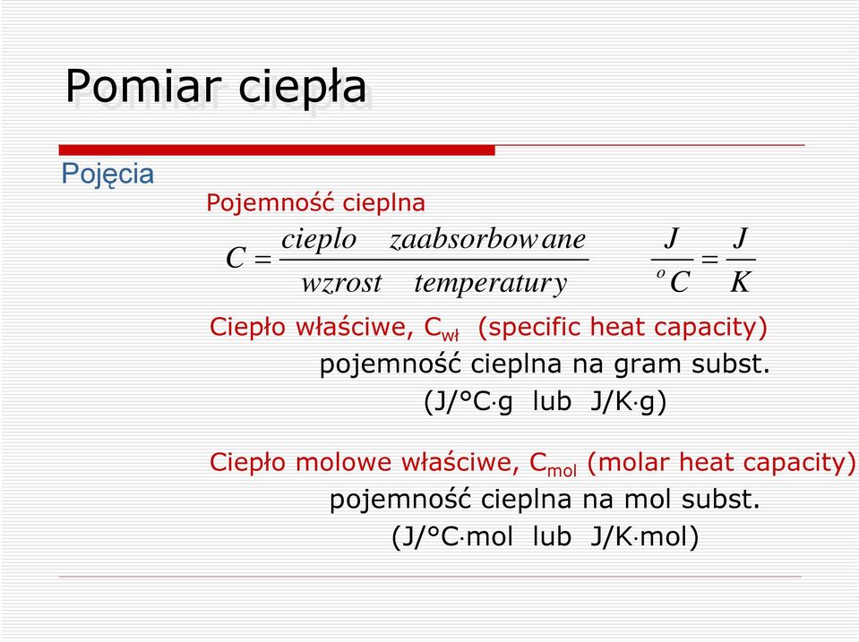 cieplna na gram subst.