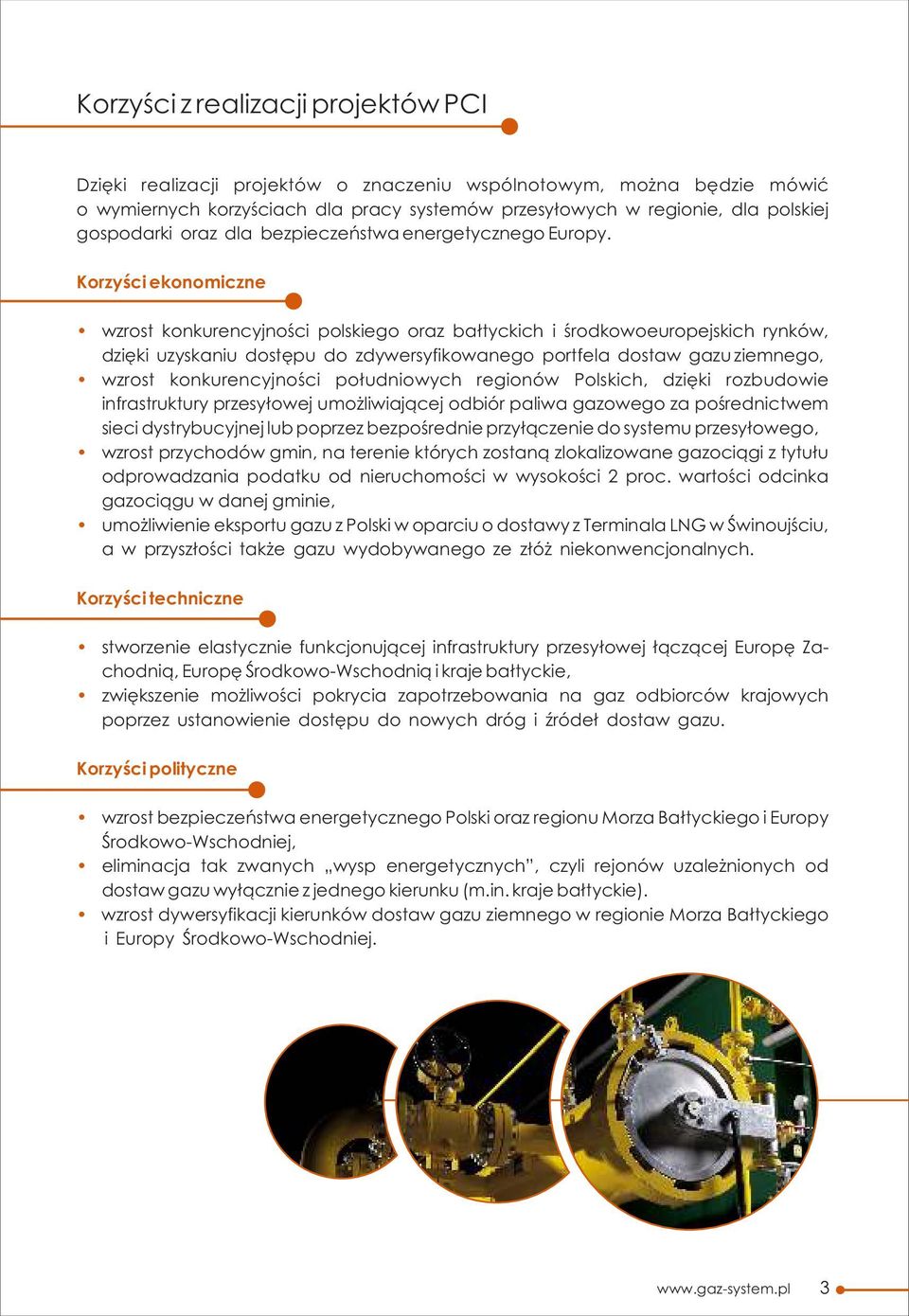 Korzyści ekonomiczne wzrost konkurencyjności polskiego oraz bałtyckich i środkowoeuropejskich rynków, dzięki uzyskaniu dostępu do zdywersyfikowanego portfela dostaw gazu ziemnego, wzrost