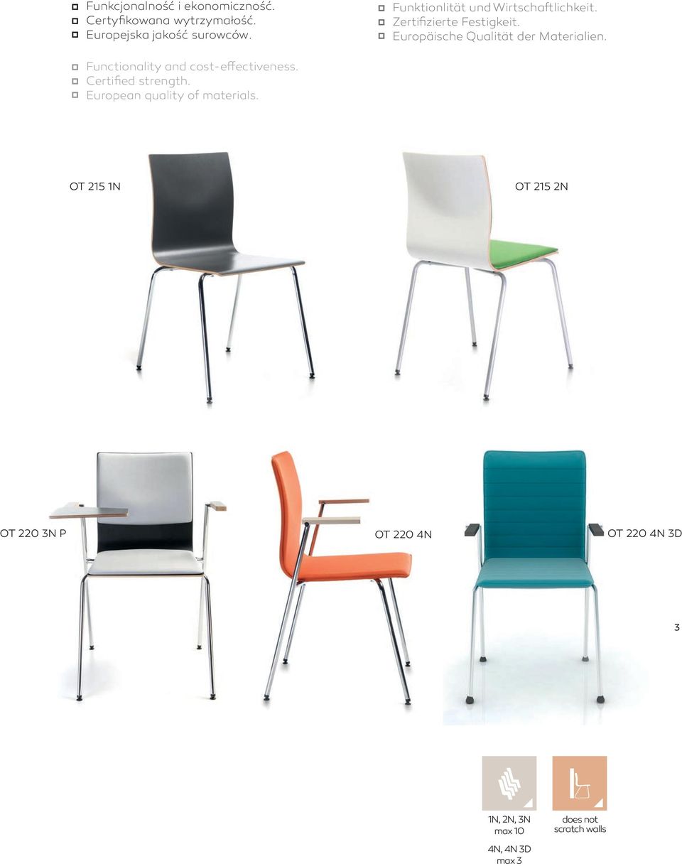 Europäische Qualität der Materialien. Functionality and cost-effectiveness. Certified strength.