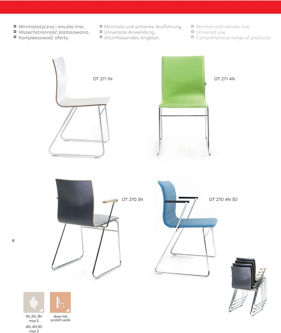Minimal and slender line. Universal use. Comprehensive range of products.