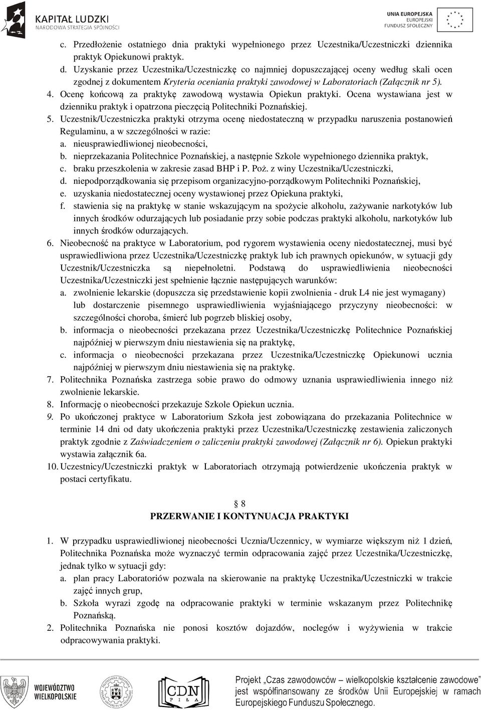 iennika praktyk Opiekunowi praktyk. d.