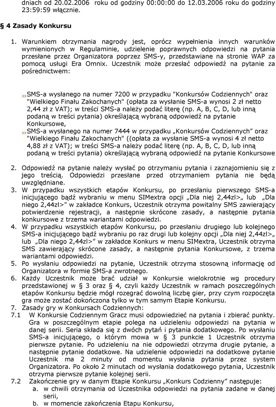 na stronie WAP za pomocą usługi Era Omnix.