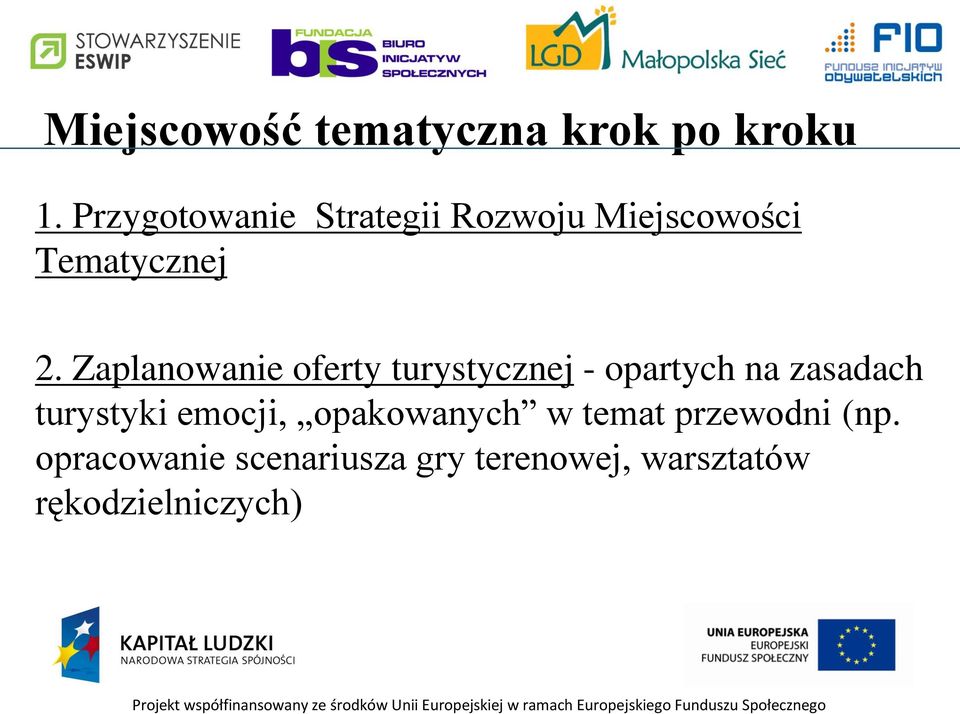 Zaplanowanie oferty turystycznej - opartych na zasadach turystyki
