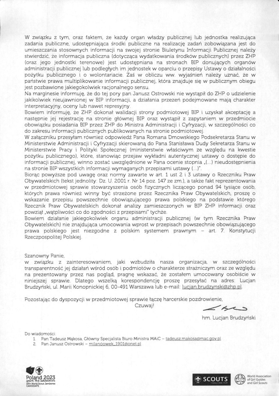 jest udost^pniana na stronach BIP donuj^cych organow administracji publicznej lub podlegfych im jednostek w oparciu o przepisy Ustawy o dziatalnosci pozytku publicznego i o wolontanacie.