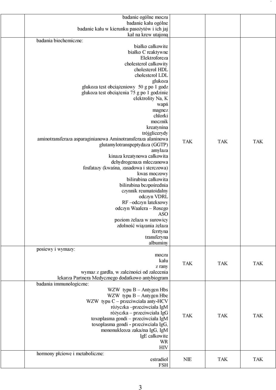 aminotransferaza asparaginianowa Aminotransferaza alaninowa glutamylotranspeptydaza (GGTP) amylaza kinaza kreatynowa całkowita dehydrogenaza mleczanowa fosfatazy (kwaśna, zasadowa i sterczowa) kwas