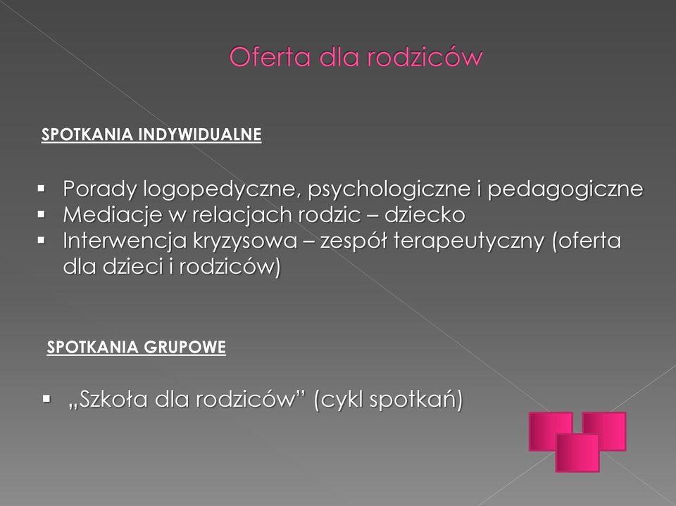 Interwencja kryzysowa zespół terapeutyczny (oferta dla