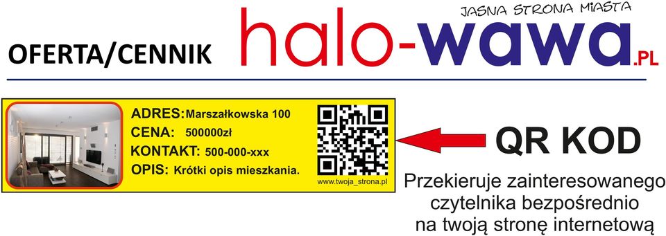 mieszkania. QR KOD www.twoja_strona.