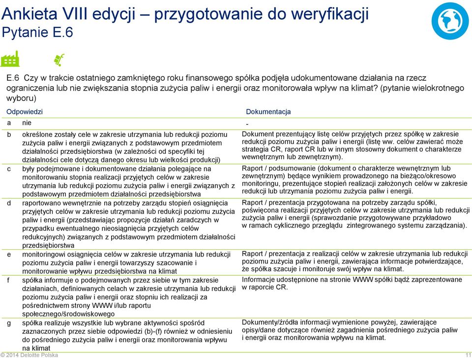 (pytanie wielokrotnego wyoru) a nie - d e f określone zostały ele w zakresie utrzymania lu redukji poziomu zużyia paliw i energii związanyh z podstawowym przedmiotem działalnośi przedsięiorstwa (w