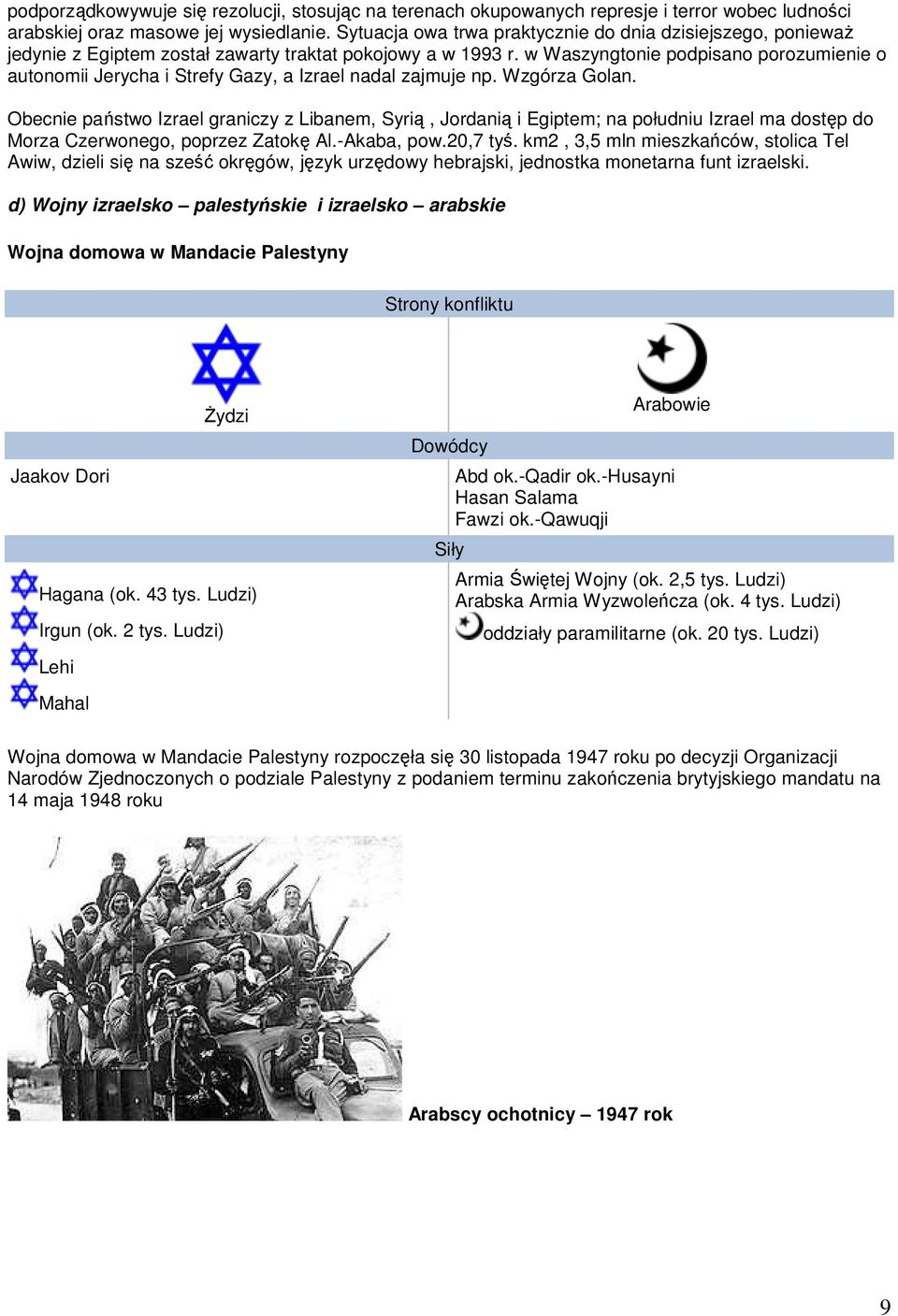 w Waszyngtonie podpisano porozumienie o autonomii Jerycha i Strefy Gazy, a Izrael nadal zajmuje np. Wzgórza Golan.