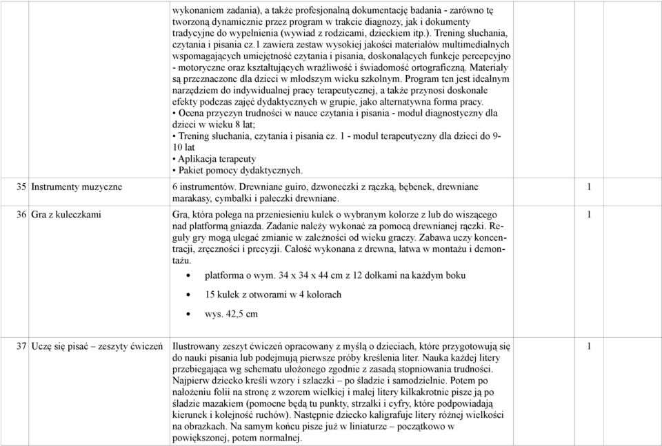 zawiera zestaw wysokiej jakości materiałów multimedialnych wspomagających umiejętność czytania i pisania, doskonalących funkcje percepcyjno - motoryczne oraz kształtujących wrażliwość i świadomość
