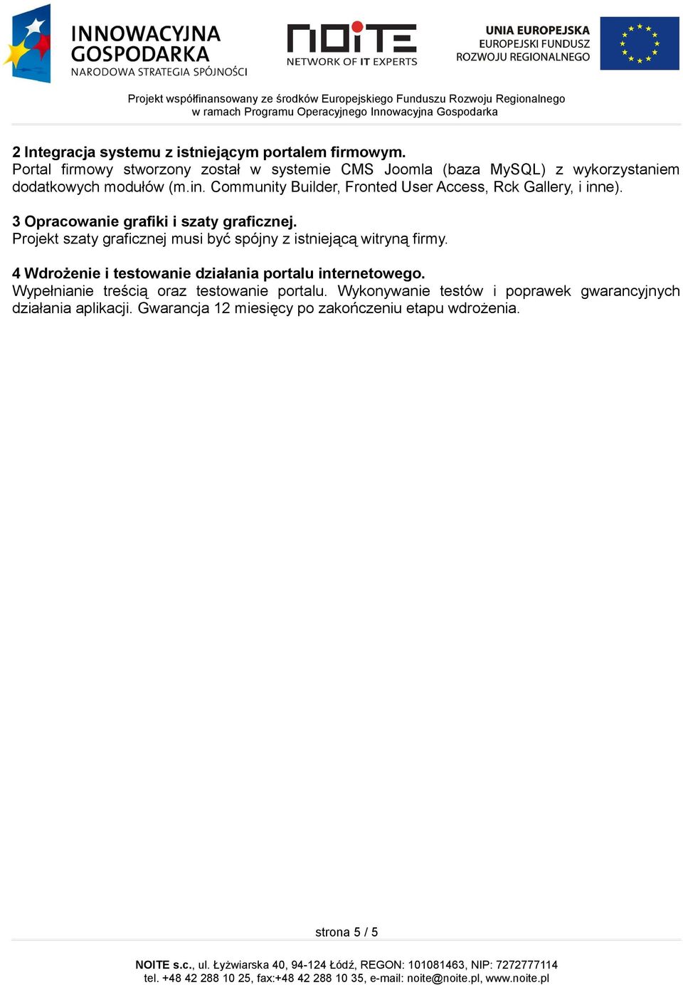 Community Builder, Fronted User Access, Rck Gallery, i inne). 3 Opracowanie grafiki i szaty graficznej.