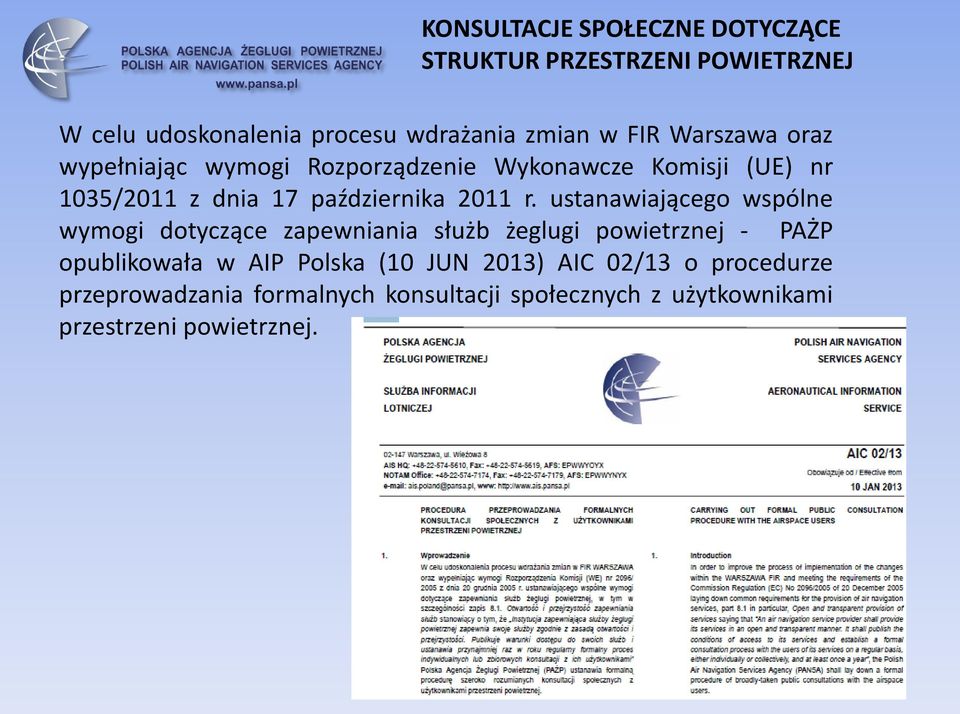 ustanawiającego wspólne wymogi dotyczące zapewniania służb żeglugi powietrznej - PAŻP opublikowała w