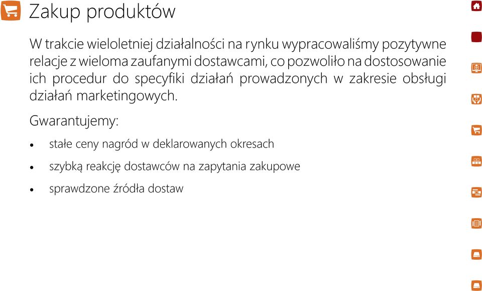 działań prowadzonych w zakresie obsługi działań marketingowych.