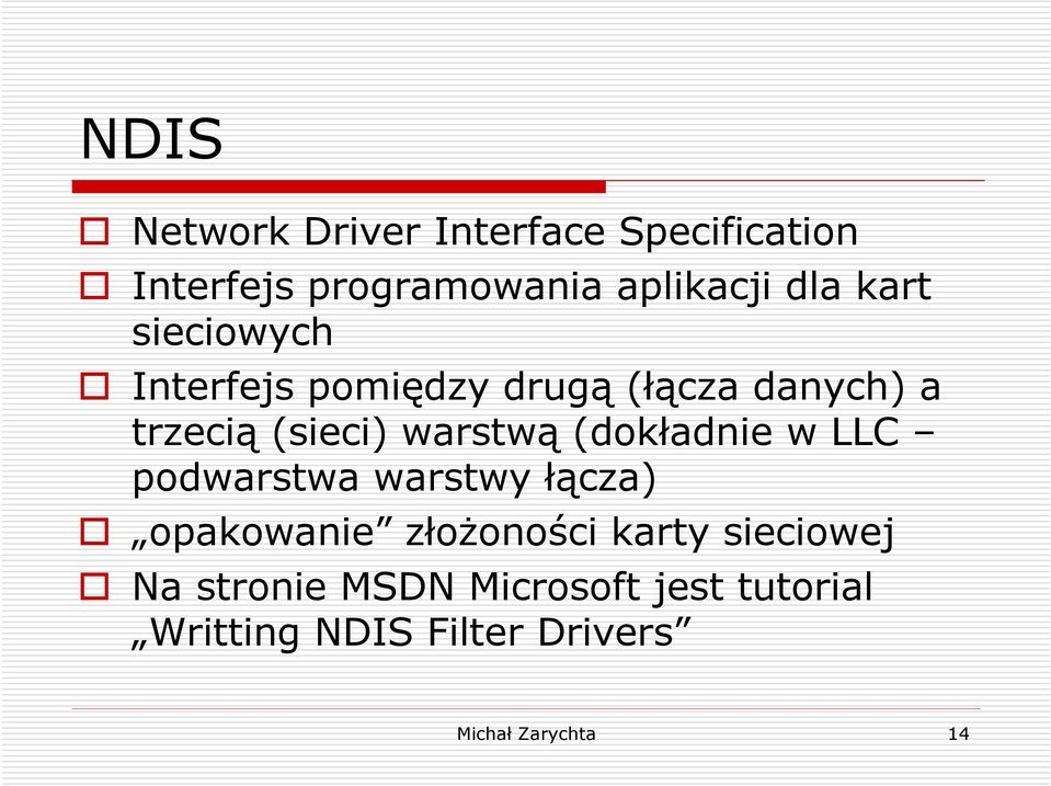 (dokładnie w LLC podwarstwa warstwy łącza) opakowanie złoŝoności karty sieciowej