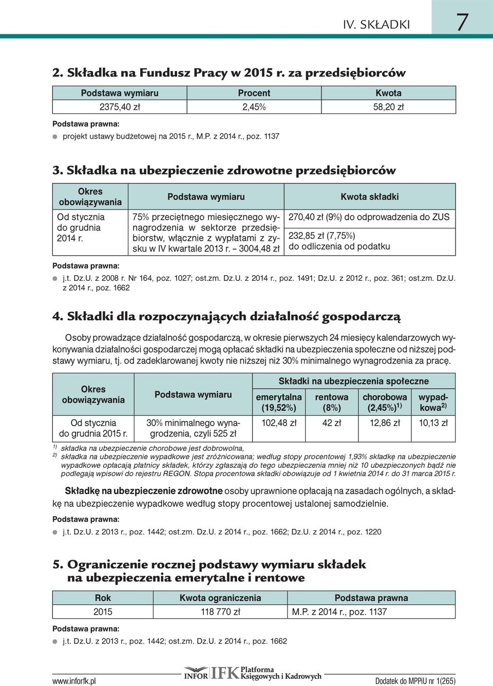 Podstawa wymiaru 75% przeciętnego miesięcznego wynagrodzenia w sektorze przedsiębiorstw, włącznie z wypłatami z zysku w IV kwartale 2013 r.