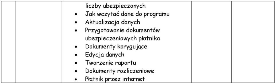 ubezpieczeniowych płatnika Dokumenty korygujące Edycja