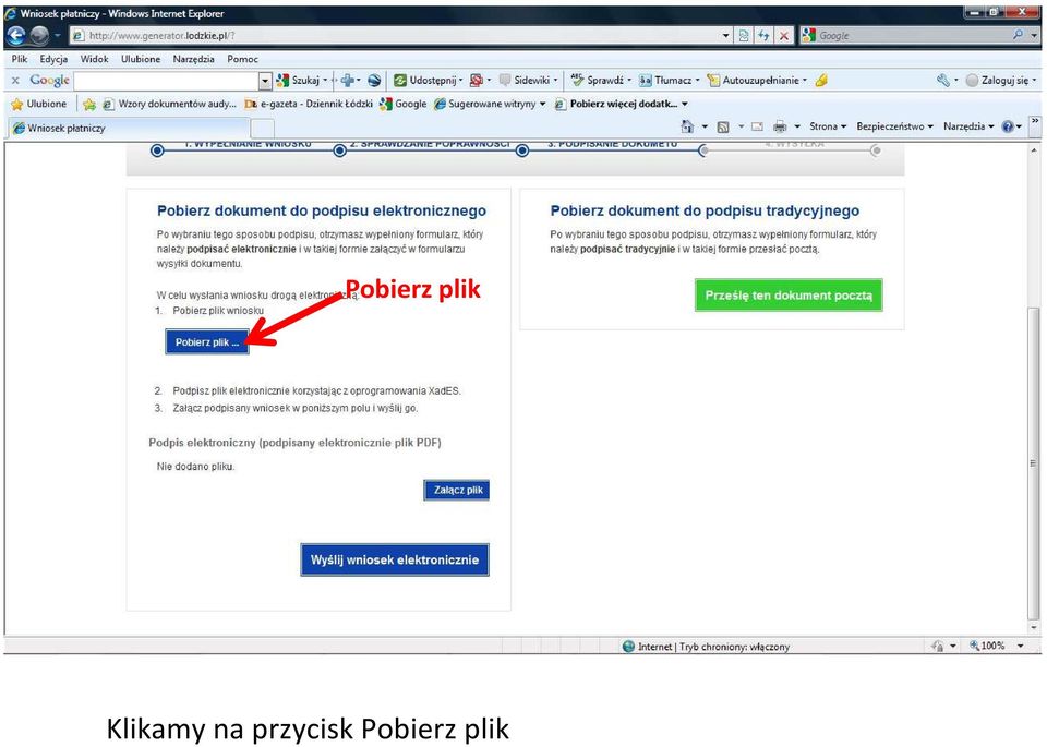 Klikamy na
