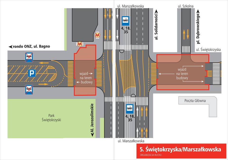 Jerozolimskie ul. Świętokrzyska pl.