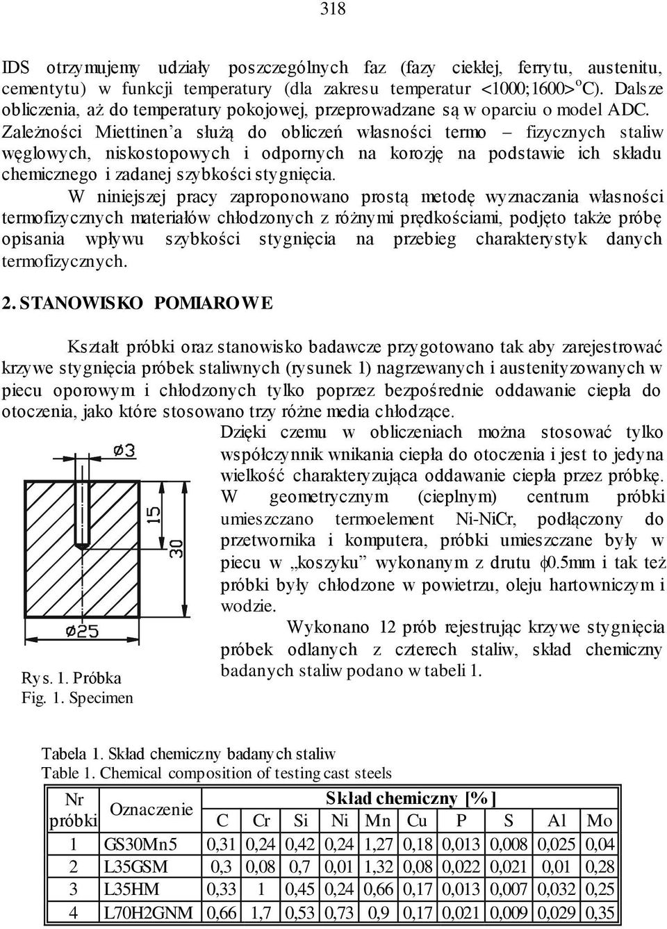 Zależnści Miettinen a służą d bliczeń łasnści term fizycznych stali ęglych, niskstych i drnych na krzję na dstaie ich składu chemiczneg i zadanej szybkści stygnięcia.