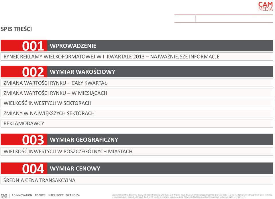 RYNKU W MIESIĄCACH WIELKOŚĆ INWESTYCJI W SEKTORACH ZMIANY W NAJWIĘKSZYCH SEKTORACH REKLAMODAWCY