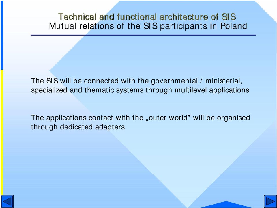 ministerial, specialized and thematic systems through multilevel applications