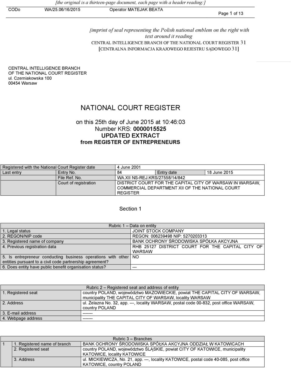 NATIONAL COURT REGISTER - PDF Darmowe pobieranie