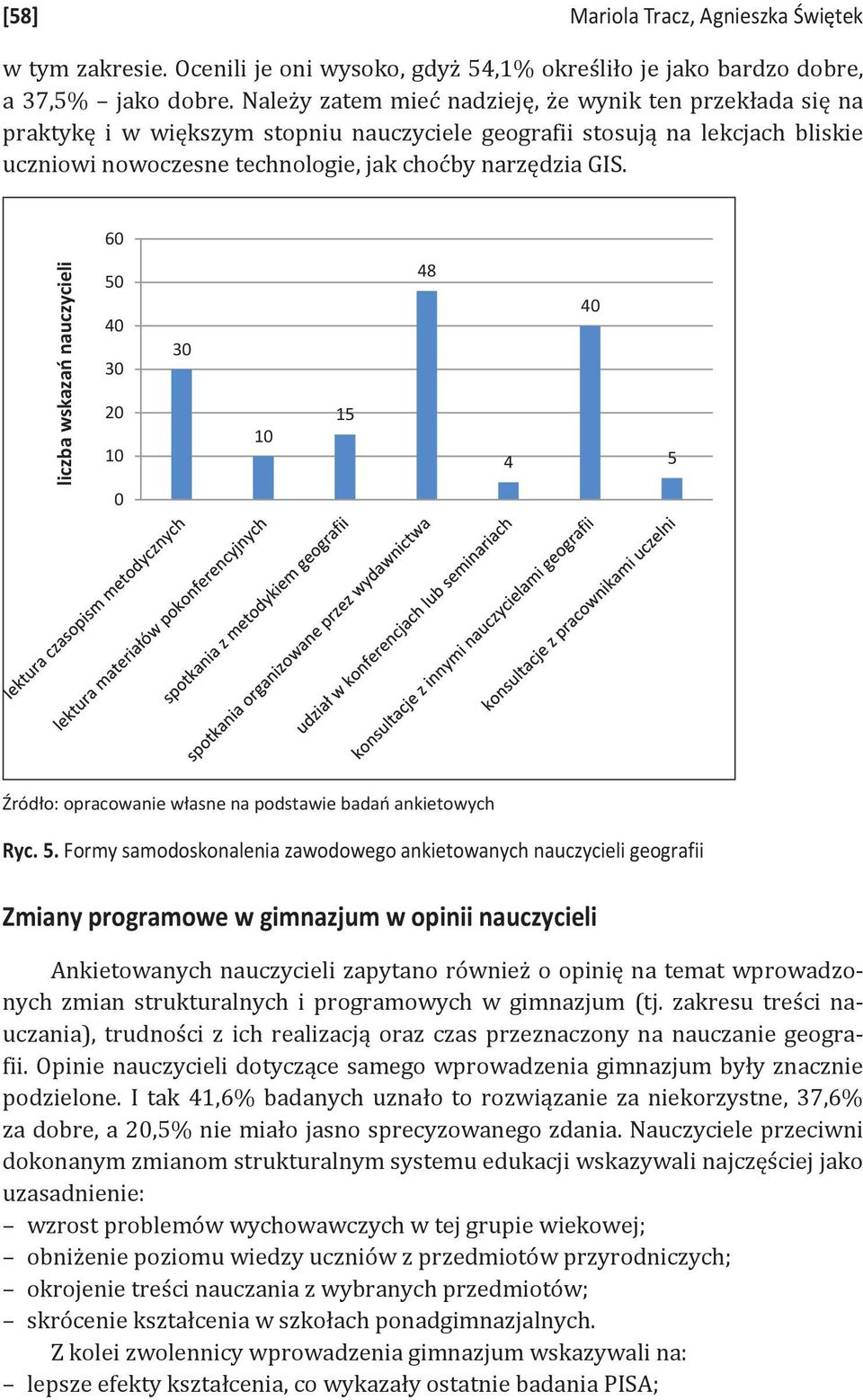 60 liczba wskazań nauczycieli 50
