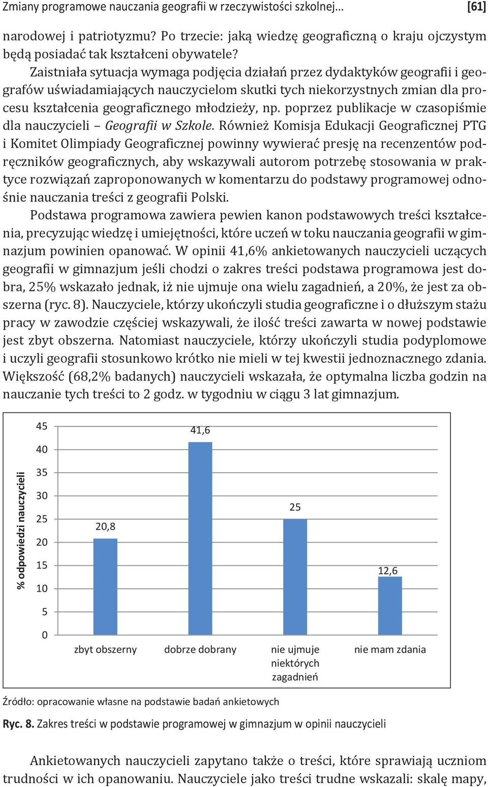 poprzez publikacje w czasopiśmie dla nauczycieli Geografii w Szkole.