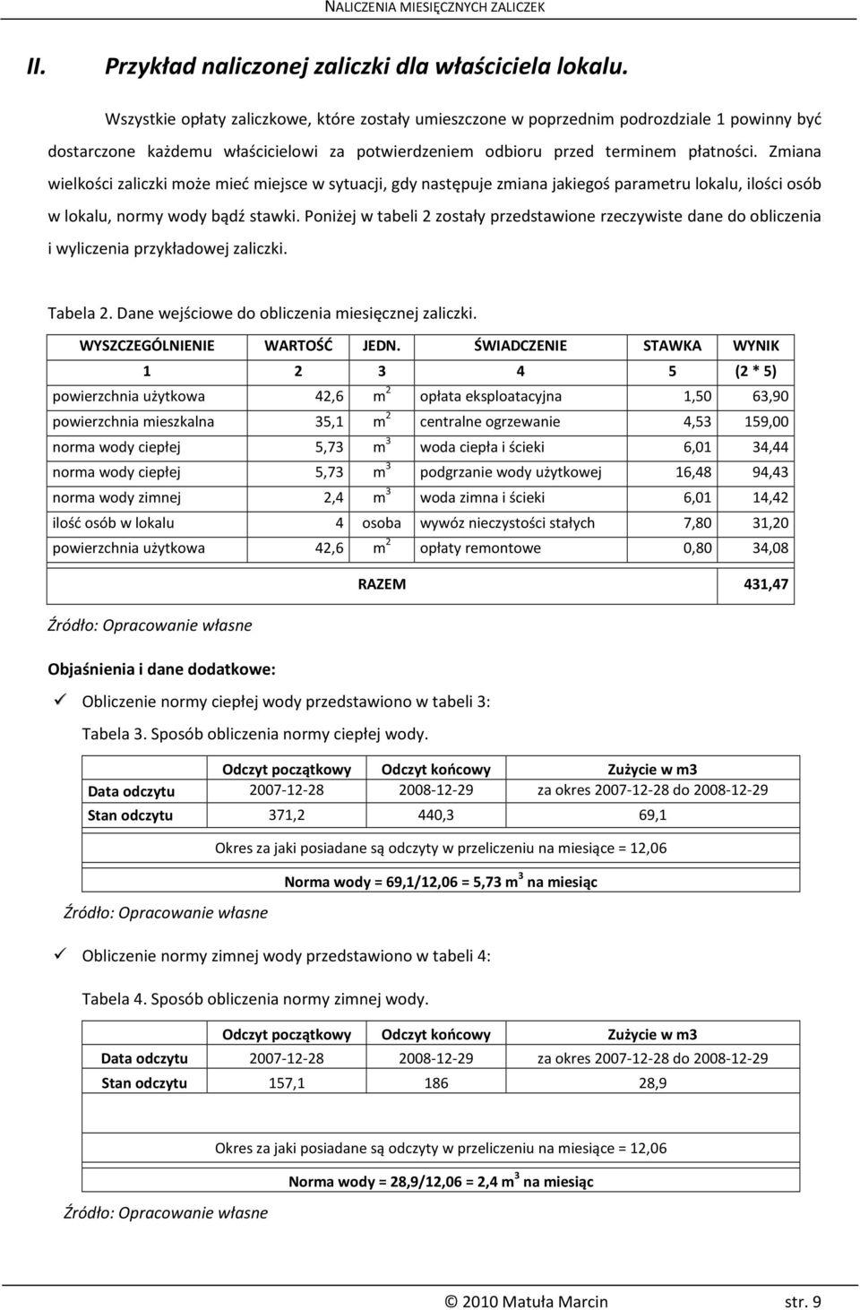 Zmiana wielkości zaliczki może mieć miejsce w sytuacji, gdy następuje zmiana jakiegoś parametru lokalu, ilości osób w lokalu, normy wody bądź stawki.