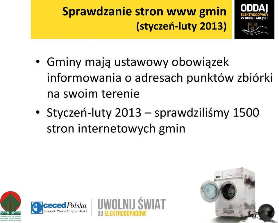 adresach punktów zbiórki na swoim terenie
