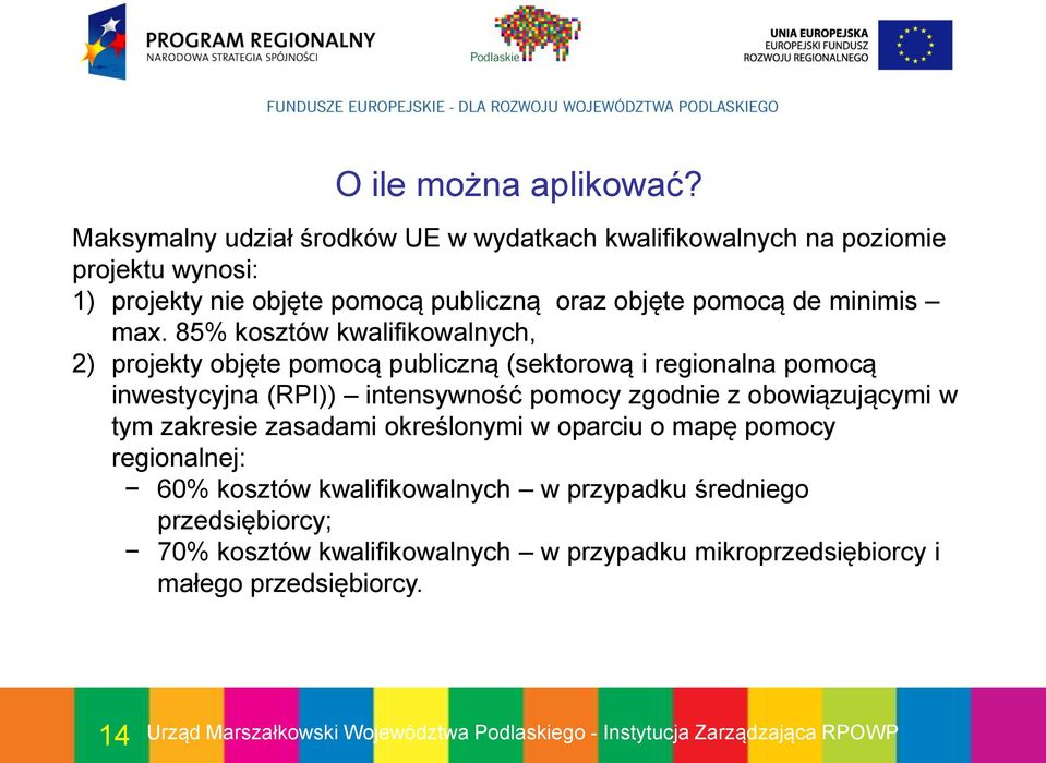 pomocą de minimis max.