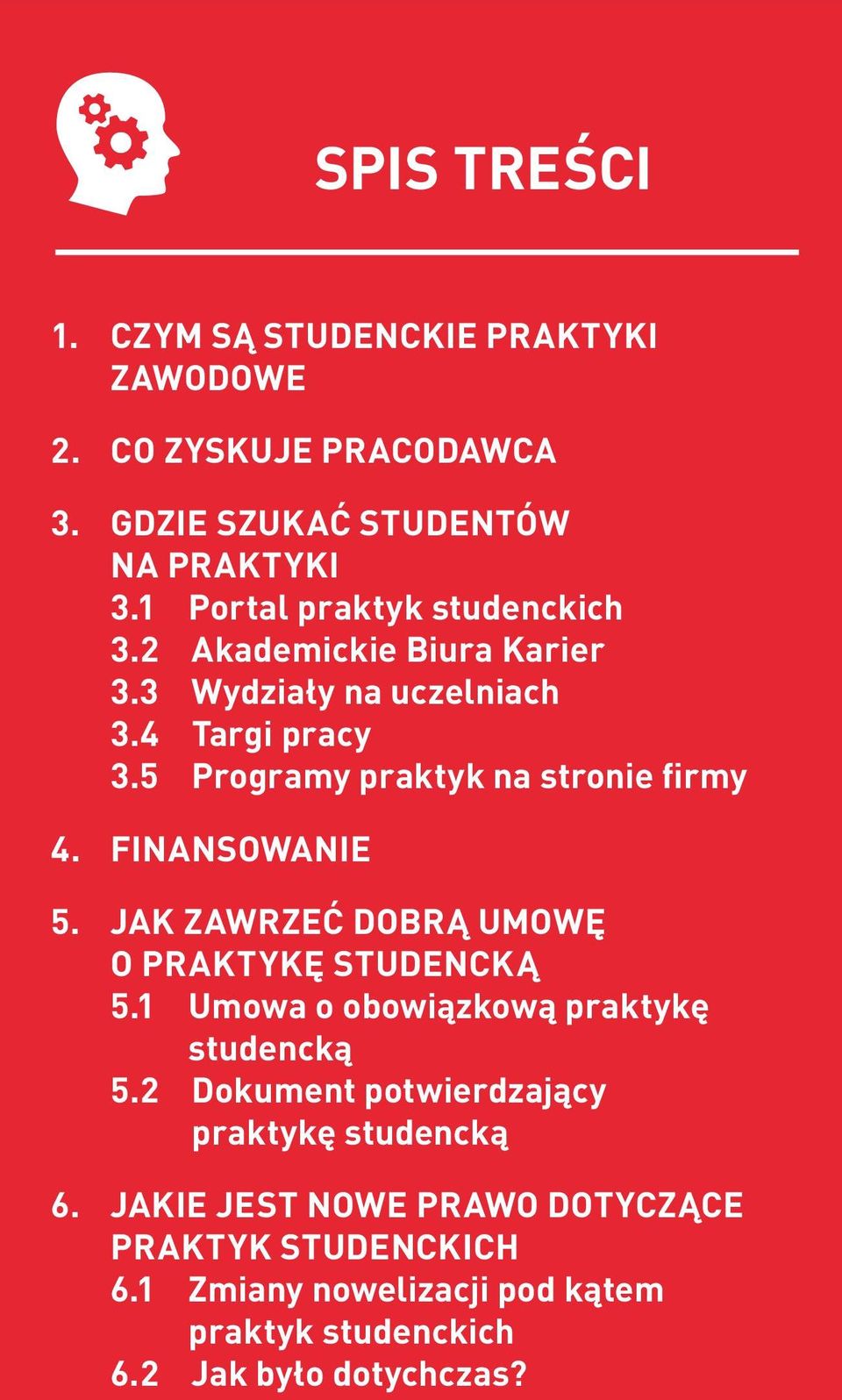 5 Programy praktyk na stronie firmy 4. FINANSOWANIE 5. JAK ZAWRZEĆ DOBRĄ UMOWĘ O PRAKTYKĘ STUDENCKĄ 5.