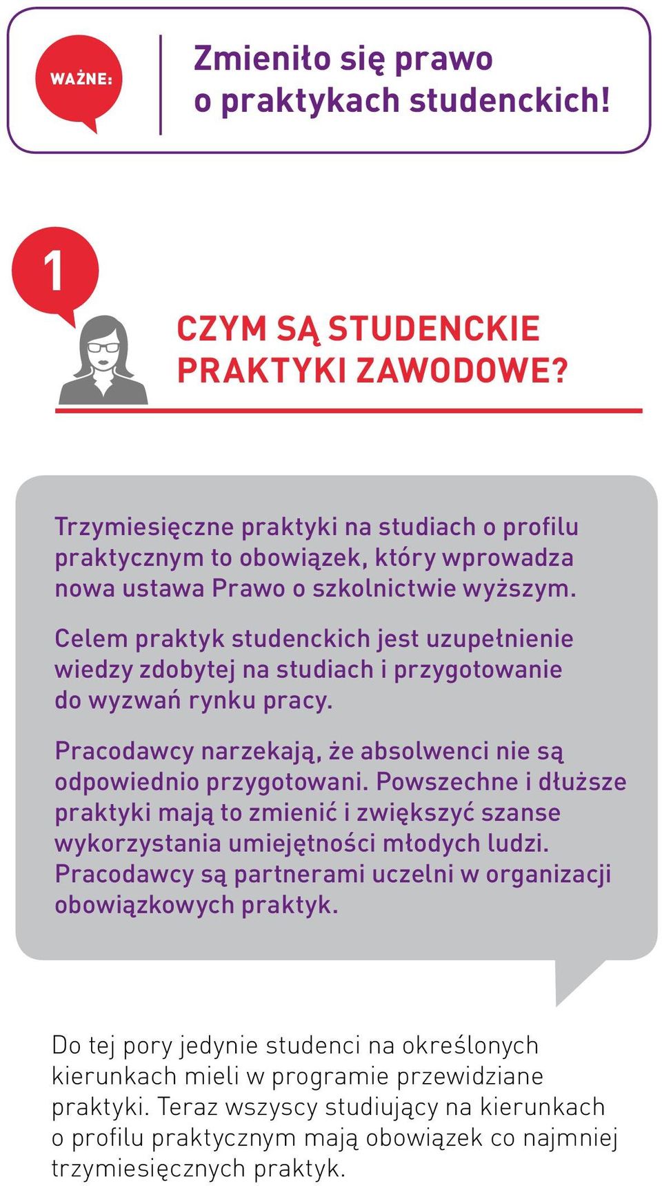 Celem praktyk studenckich jest uzupełnienie wiedzy zdobytej na studiach i przygotowanie do wyzwań rynku pracy. Pracodawcy narzekają, że absolwenci nie są odpowiednio przygotowani.