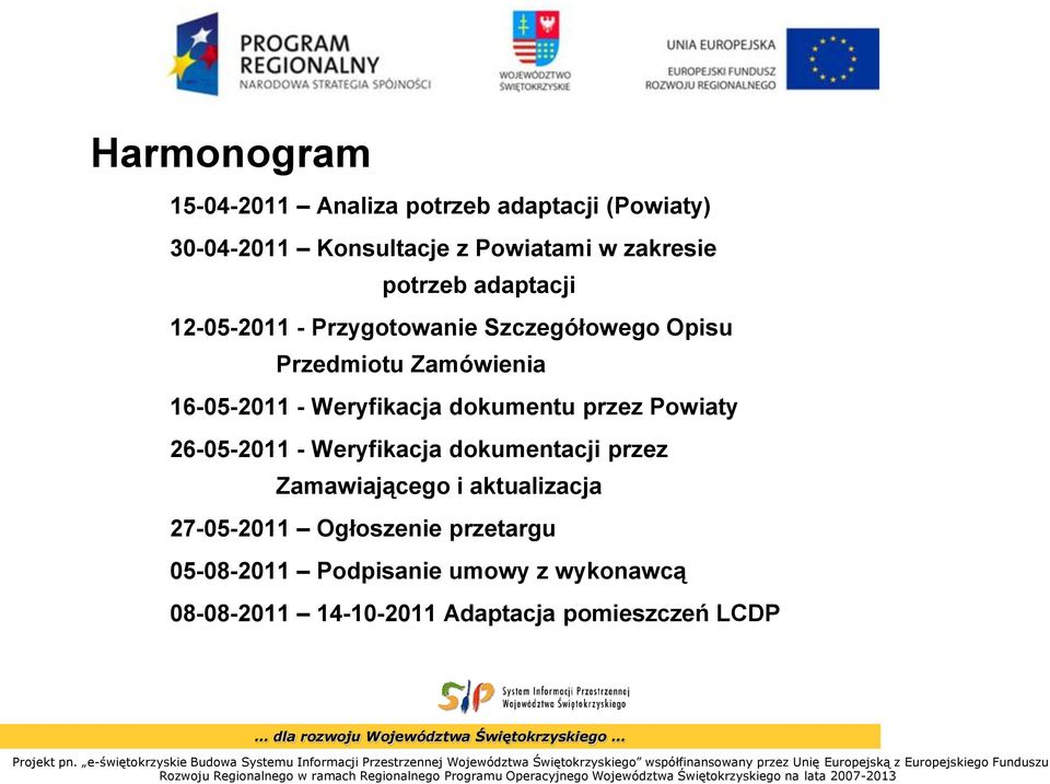 Weryfikacja dokumentu przez Powiaty 26-05-2011 - Weryfikacja dokumentacji przez Zamawiającego i aktualizacja