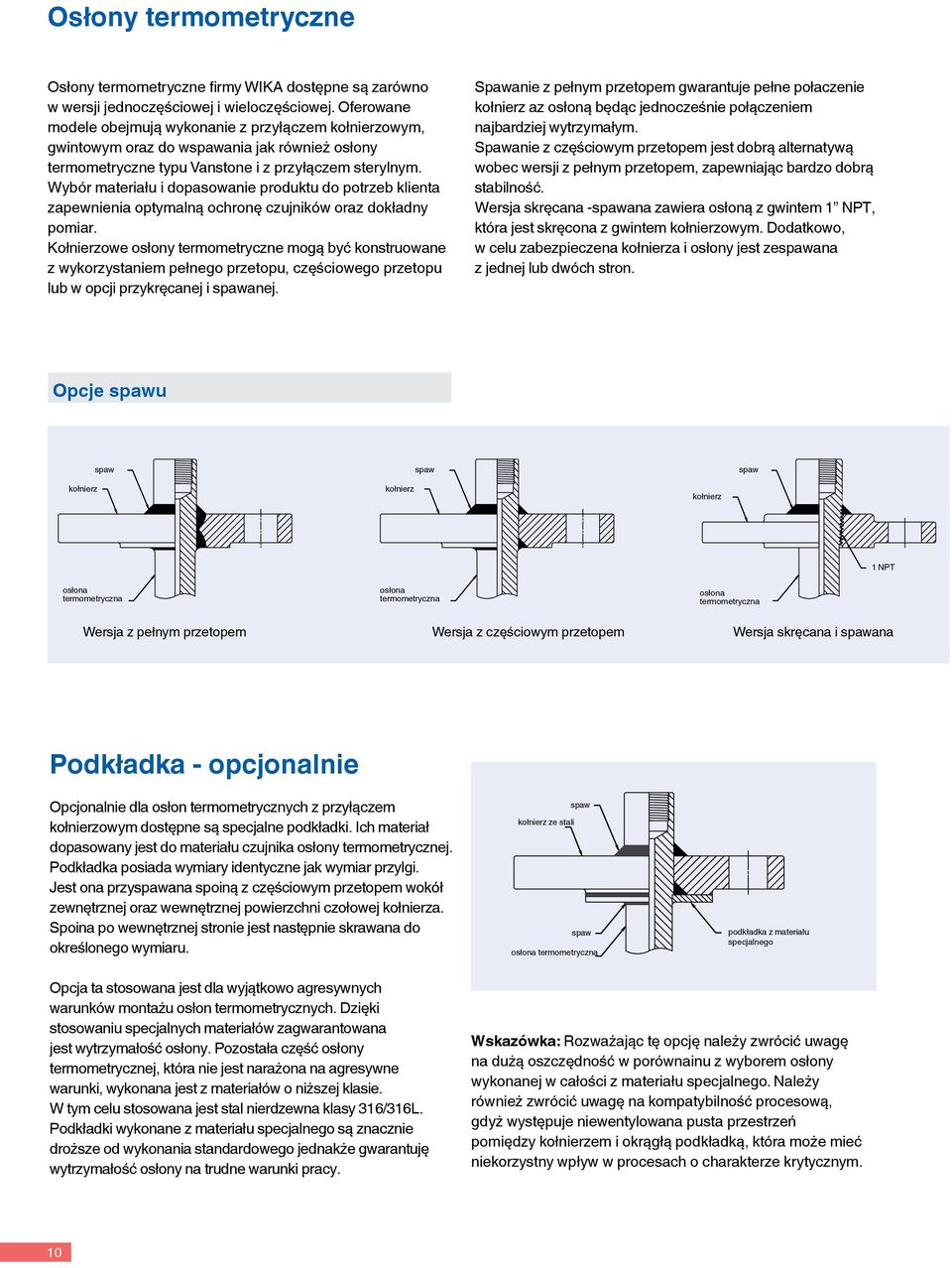 Wybór materiału i dopasowanie produktu do potrzeb klienta zapewnienia optymalną ochronę czujników oraz dokładny pomiar.