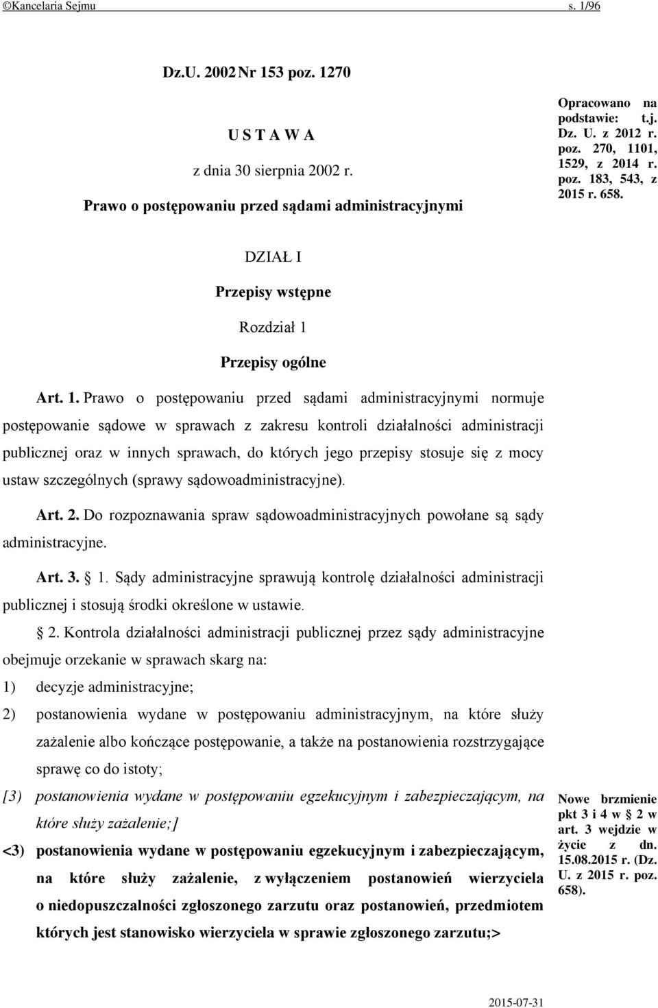 3, 543, z 2015 r. 658. DZIAŁ I Przepisy wstępne Rozdział 1 