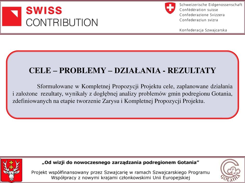 rezultaty, wynikały z dogłębnej analizy problemów gmin podregionu