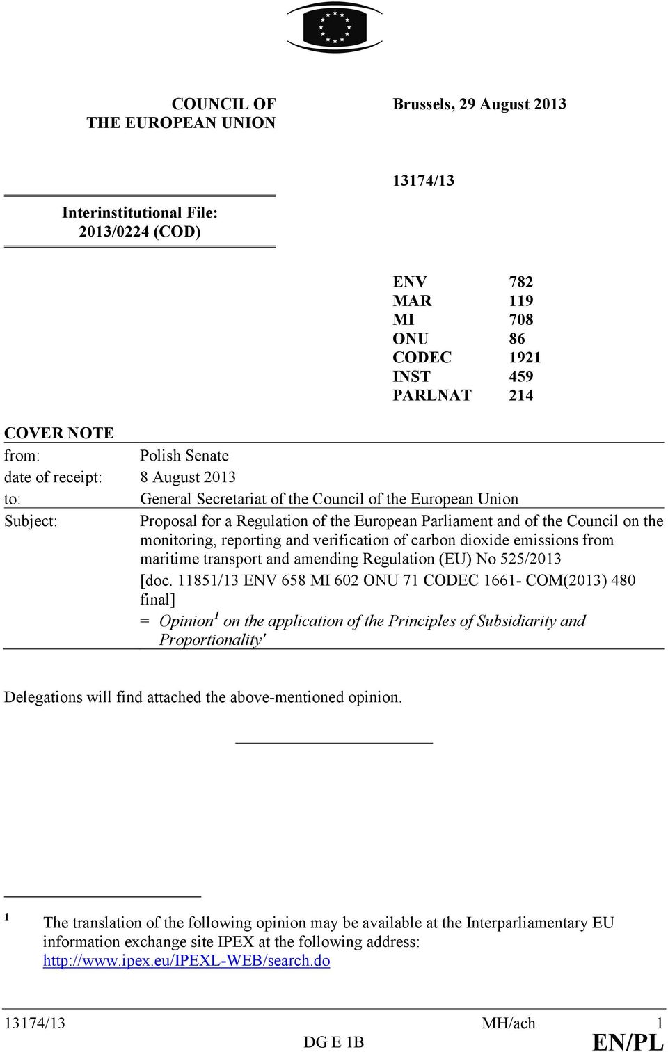 reporting and verification of carbon dioxide emissions from maritime transport and amending Regulation (EU) No 525/2013 [doc.