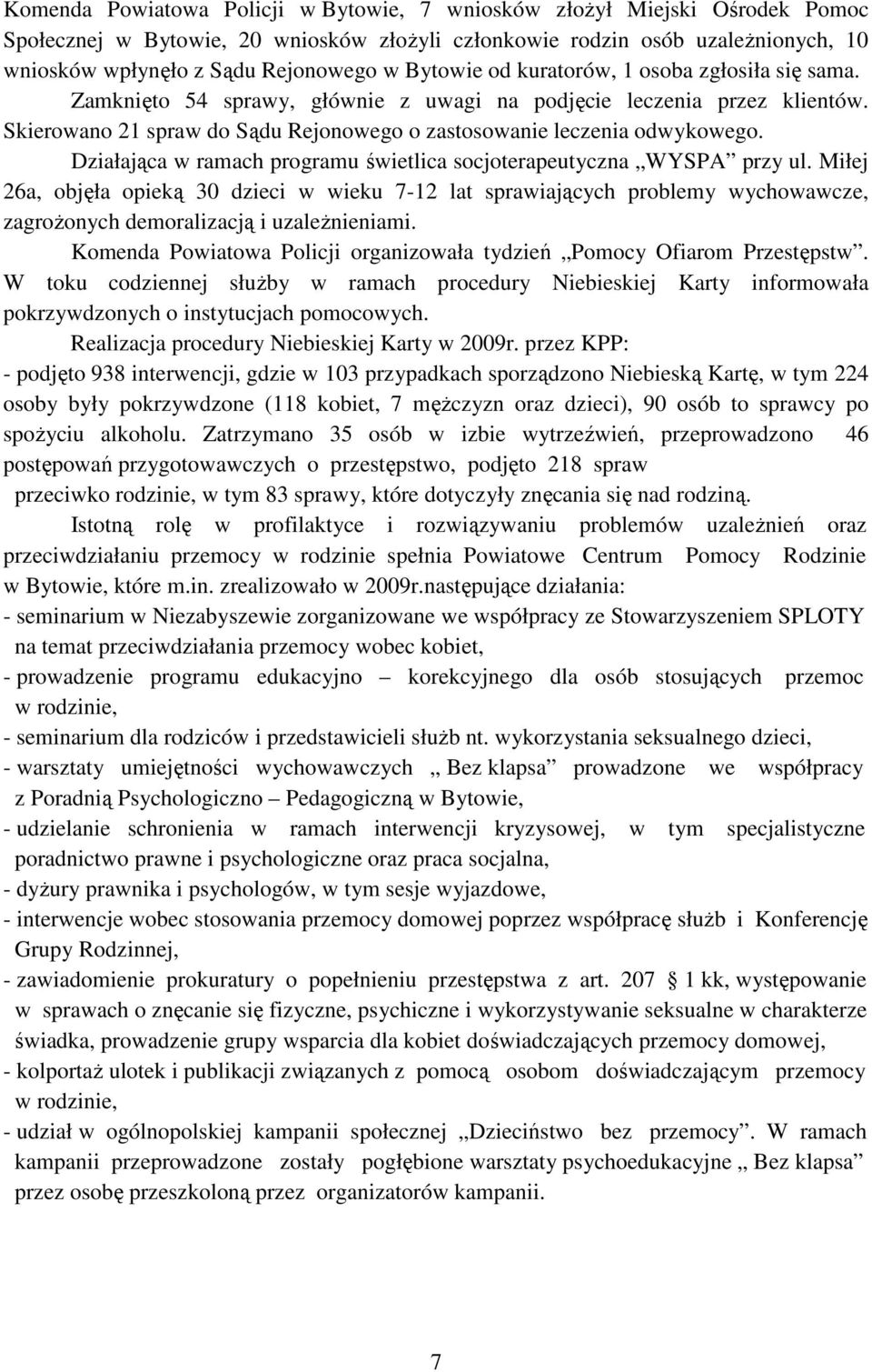 Działająca w ramach programu świetlica socjoterapeutyczna WYSPA przy ul.