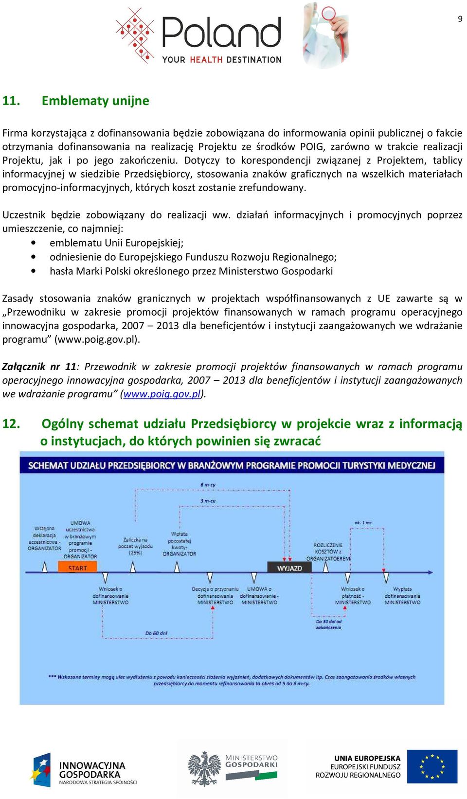 Dotyczy to korespondencji związanej z Projektem, tablicy informacyjnej w siedzibie Przedsiębiorcy, stosowania znaków graficznych na wszelkich materiałach promocyjno-informacyjnych, których koszt