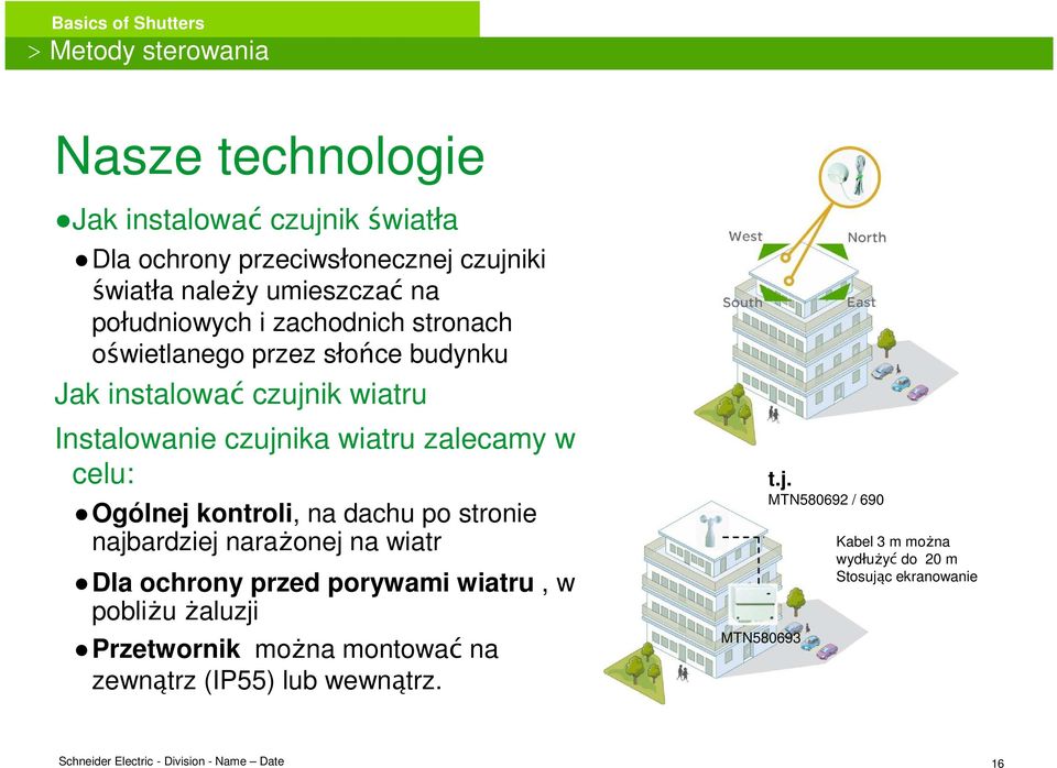 w celu: Ogólnej kontroli, na dachu po stronie najbardziej naraŝonej na wiatr Dla ochrony przed porywami wiatru, w pobliŝu Ŝaluzji