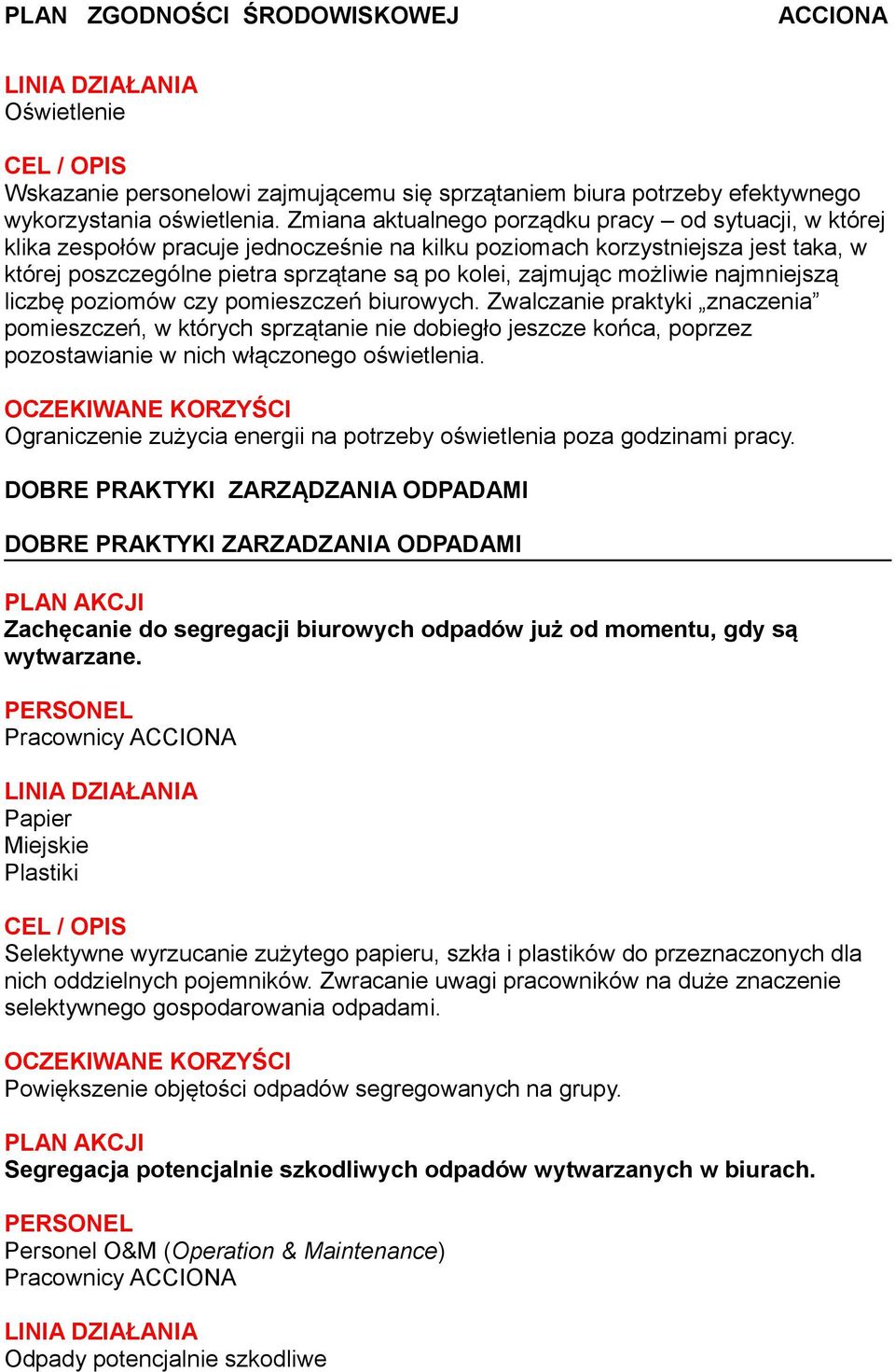 możliwie najmniejszą liczbę poziomów czy pomieszczeń biurowych.