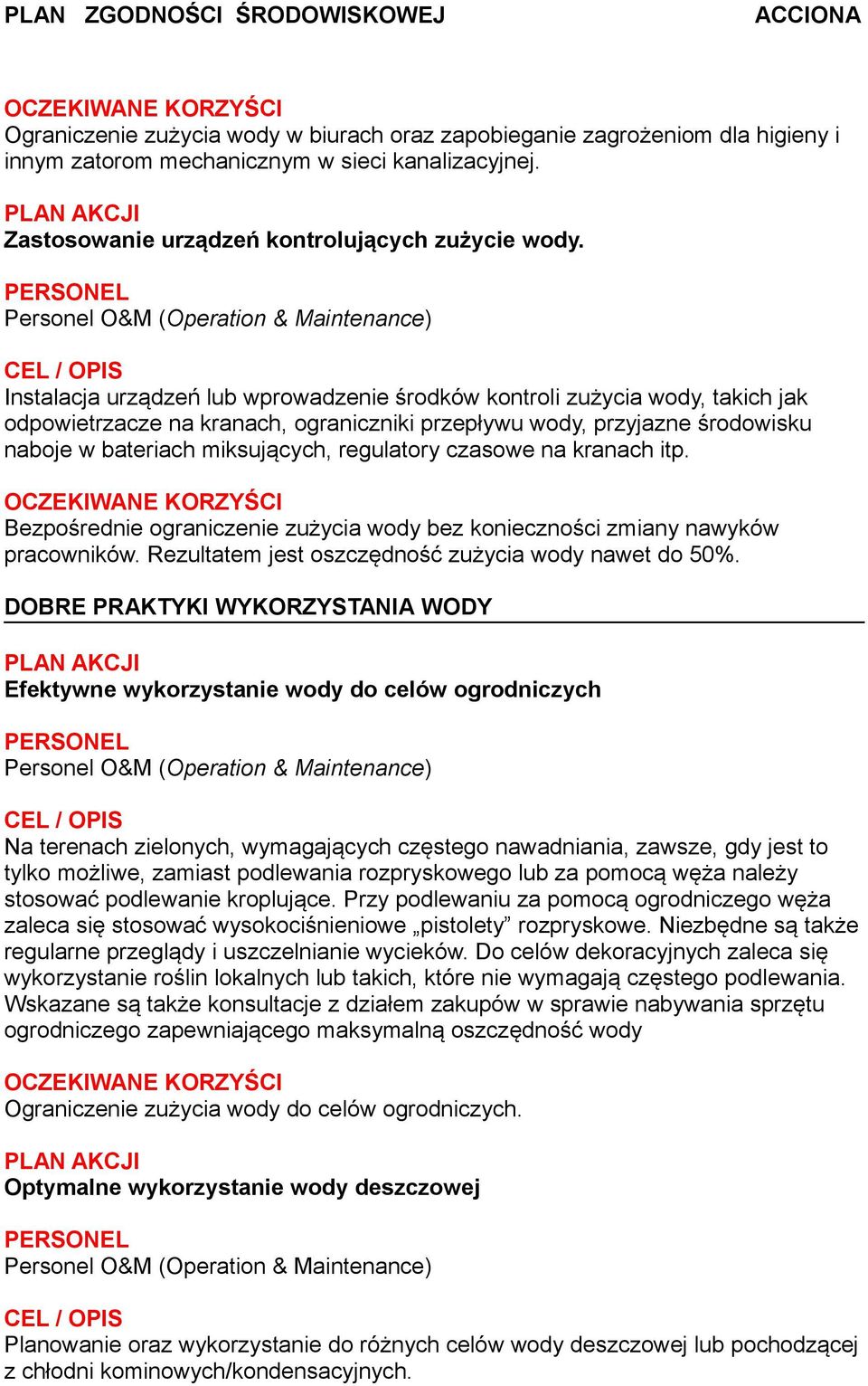 czasowe na kranach itp. Bezpośrednie ograniczenie zużycia wody bez konieczności zmiany nawyków pracowników. Rezultatem jest oszczędność zużycia wody nawet do 50%.