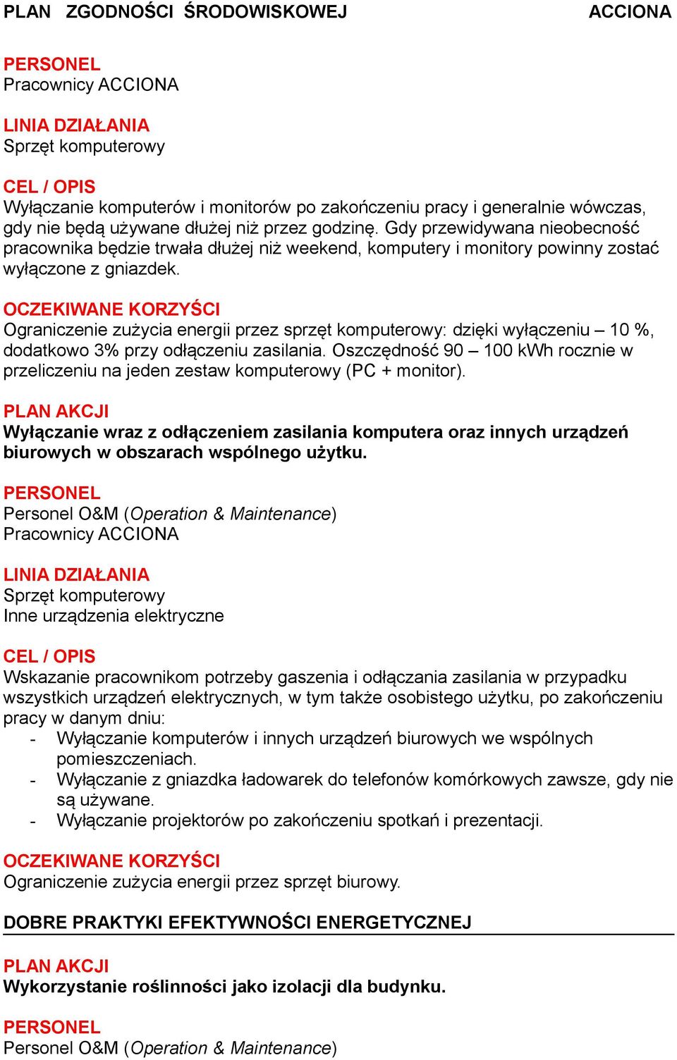 Ograniczenie zużycia energii przez sprzęt komputerowy: dzięki wyłączeniu 10 %, dodatkowo 3% przy odłączeniu zasilania.