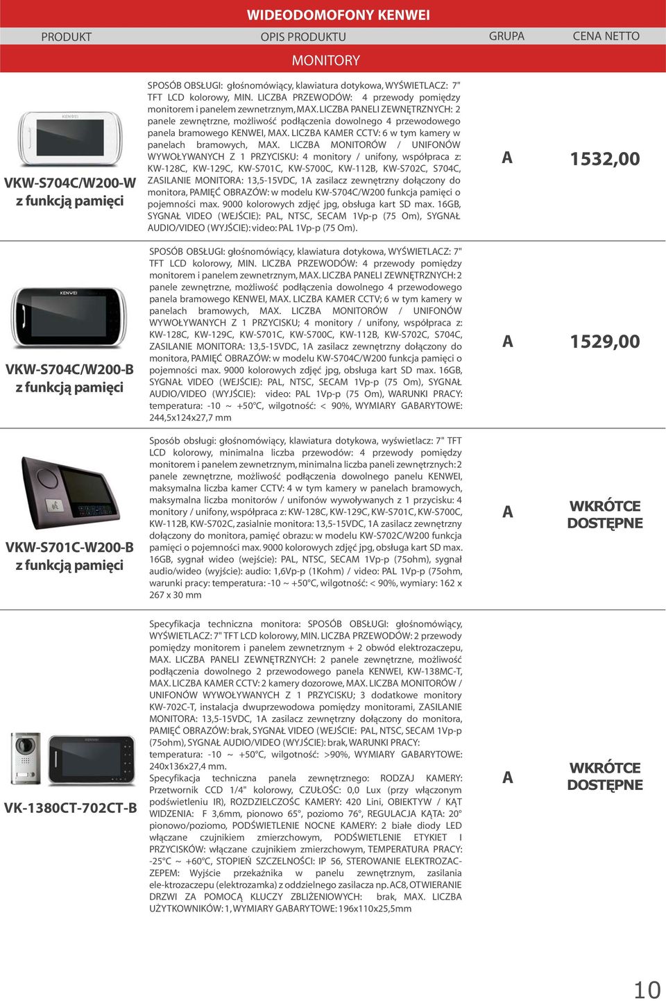 LICZB KMER CCTV: 6 w tym kamery w panelach bramowych, MX.