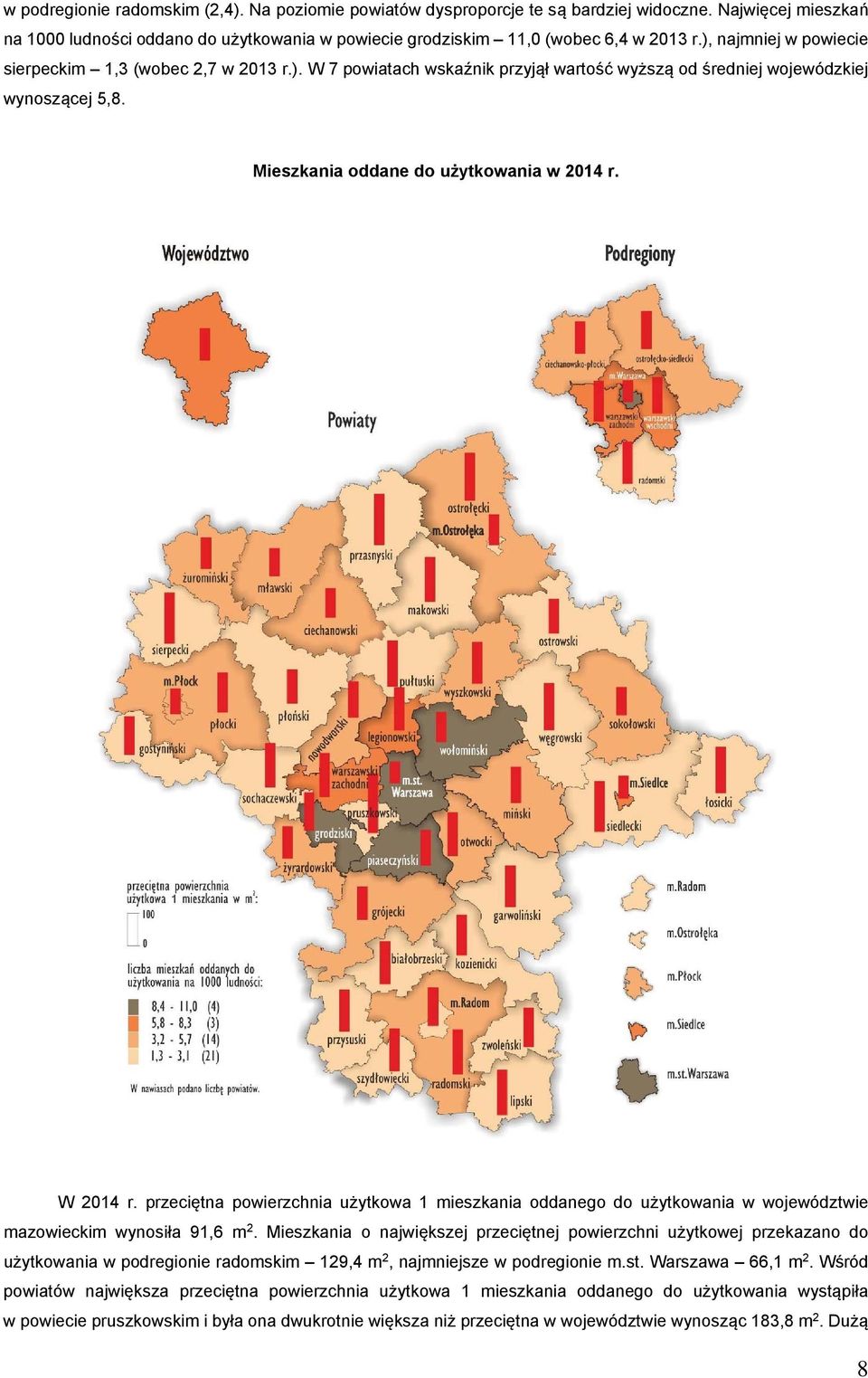 przeciętna powierzchnia użytkowa 1 mieszkania oddanego do użytkowania w województwie mazowieckim wynosiła 91,6 m 2.