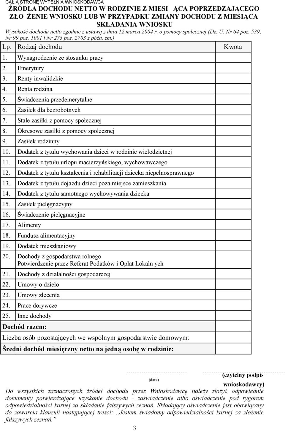 Emerytury 3. Renty inwalidzkie 4. Renta rodzina 5. Świadczenia przedemerytalne 6. Zasiłek dla bezrobotnych 7. Stałe zasiłki z pomocy społecznej 8. Okresowe zasiłki z pomocy społecznej 9.