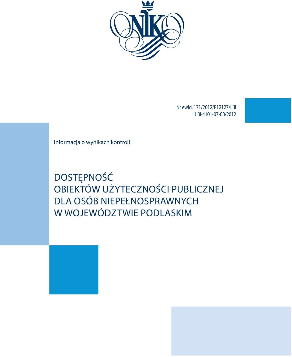 Informacja o wynikach kontroli Dostępność
