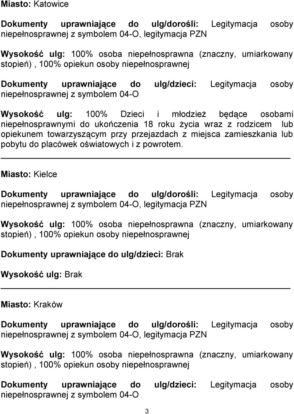 zamieszkania lub pobytu do placówek oświatowych i z powrotem.